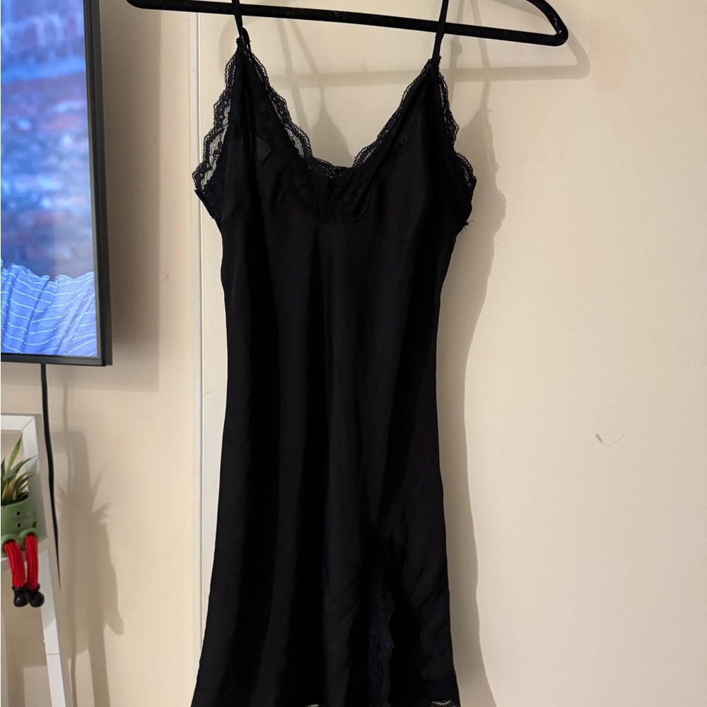 Urban Outfitters Black Lace Trim Slip Dress